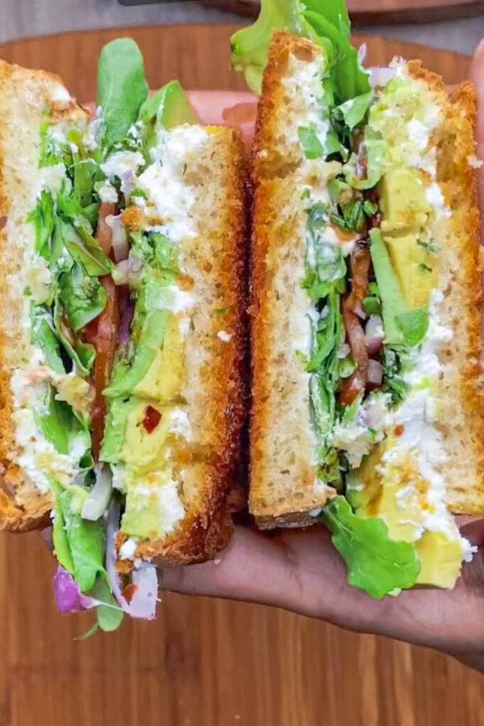 avocado and labneh sandwich