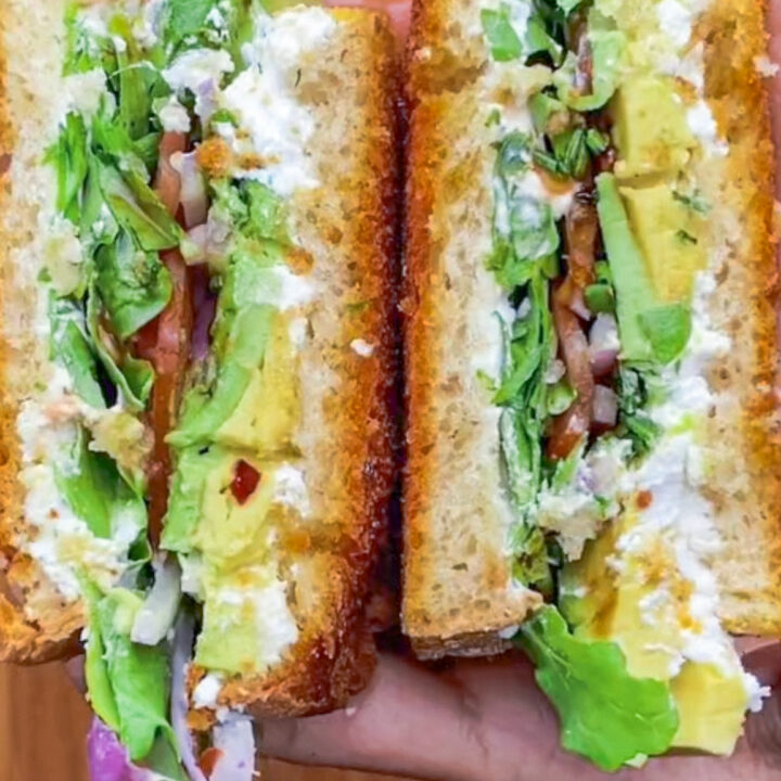 avocado and labneh sandwich
