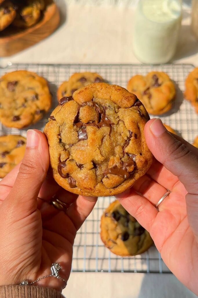baked brown butter chocolate chip cookies