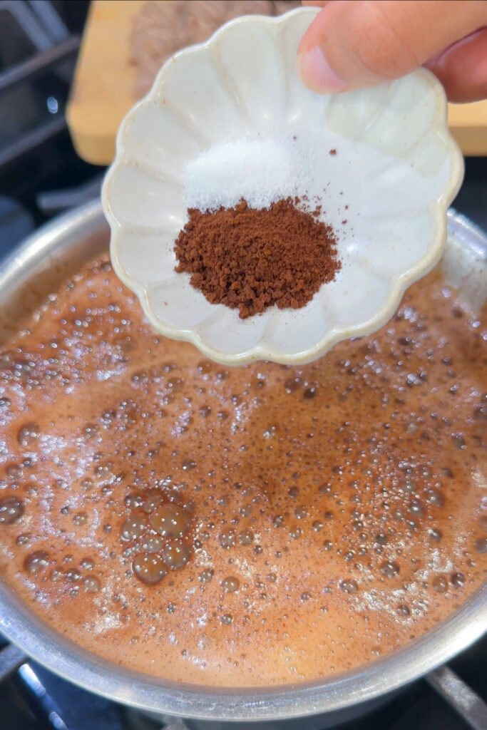 espresso powder and vanilla extract